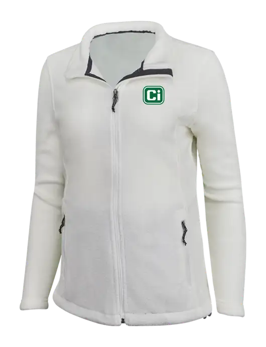 Womens White Fleece Jacket w/CI Icon Logo