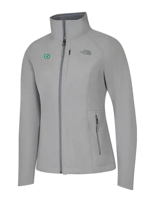 North Face Womens Light Grey Heather Apex Barrier Soft Shell Jacket  w/CI Icon Logo