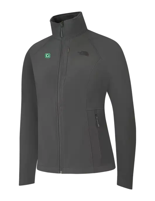 North Face Womens Medium Grey Apex Barrier Soft Shell Jacket  w/CI Icon Logo