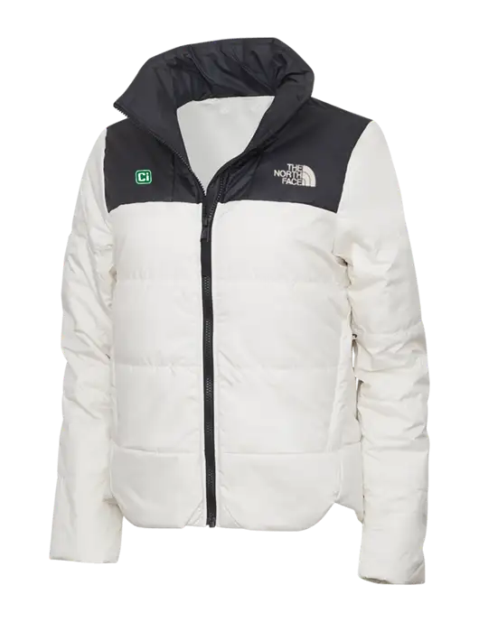 North Face Womens Vintage White Everyday Insulated Jacket w/CI Icon Logo