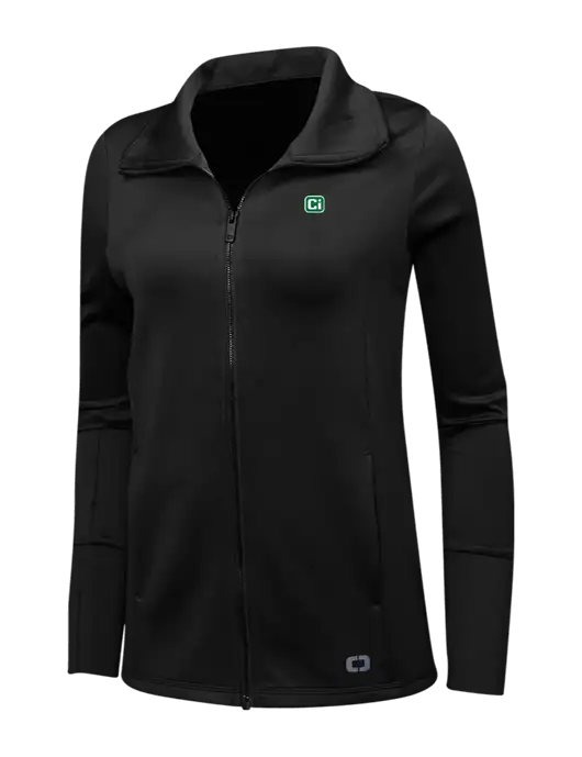 OGIO Black Womens Endurance Modern Performance Full-Zip w/CI Icon Logo
