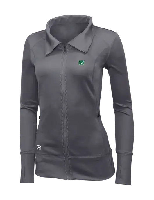 OGIO Dark Grey Womens Endurance Fulcrum Full-Zip w/CI Icon Logo