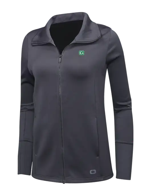 OGIO Dark Grey Womens Endurance Modern Performance Full-Zip w/CI Icon Logo