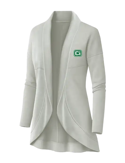 OGIO Ivory Snow Womens Luuma Cocoon Fleece w/CI Icon Logo
