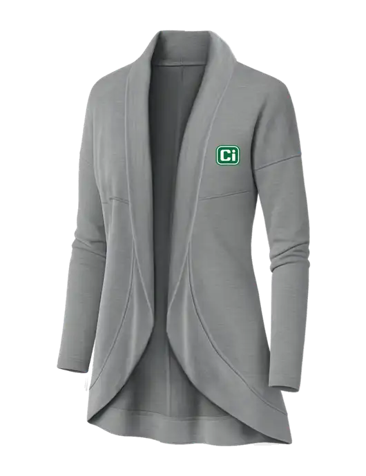 OGIO Light Grey Heather Womens Luuma Cocoon Fleece w/CI Icon Logo