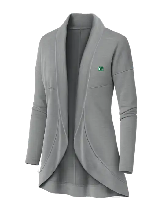 OGIO Light Grey Heather Womens Luuma Cocoon Fleece w/CI Icon Logo