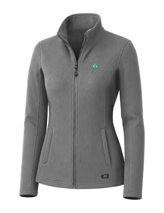 OGIO Medium Grey Womens Grit Fleece Jacket w/CI Icon Logo
