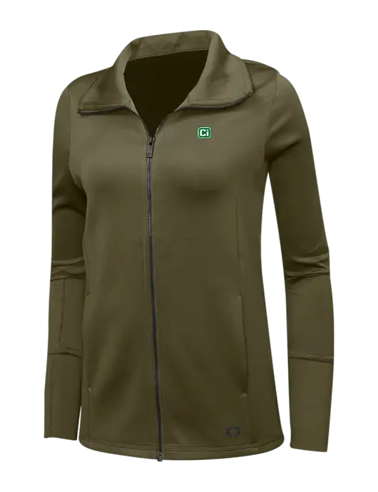 OGIO Olive Womens Endurance Modern Performance Full-Zip w/CI Icon Logo