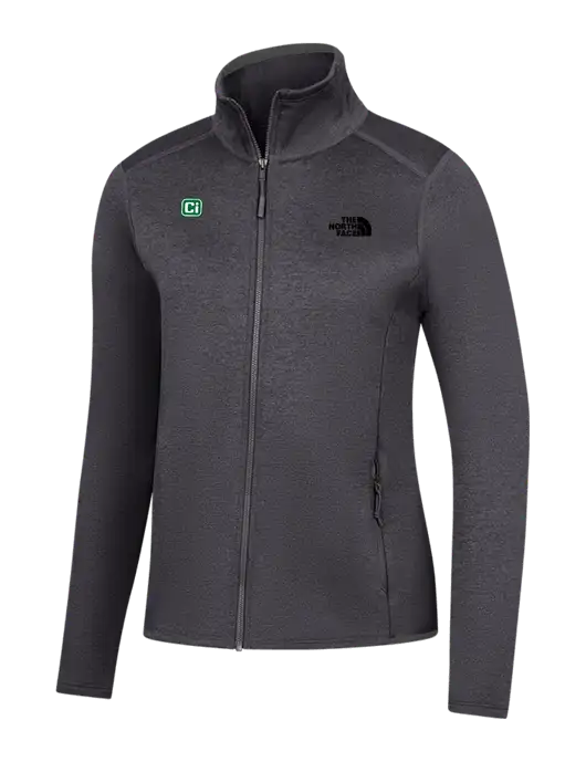 The North Face Womens Dark Grey Heather Skyline Full-Zip Fleece Jacket w/CI Icon Logo