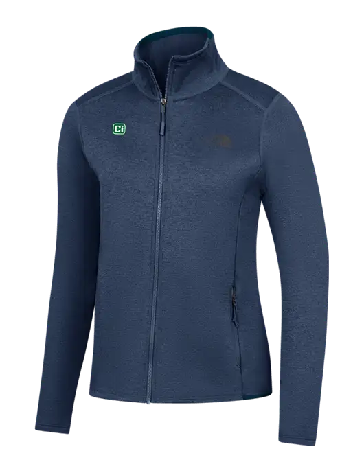 The North Face Womens Navy Heather Skyline Full-Zip Fleece Jacket w/CI Icon Logo
