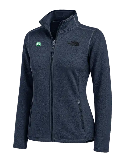The North Face Womens Navy Heather Skyline Full-Zip Fleece Jacket w/CI Icon Logo