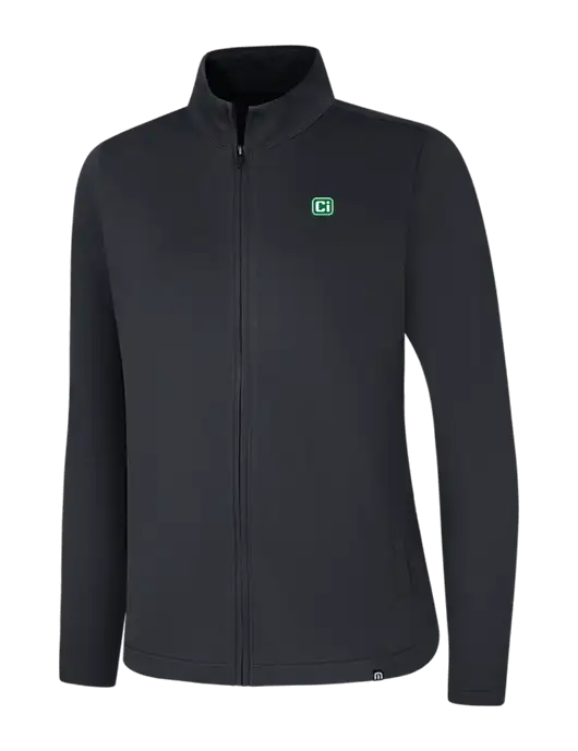TravisMathew Womens Black Coveside Full-Zip w/CI Icon Logo