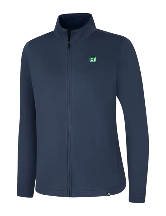 TravisMathew Womens Navy Coveside Full-Zip w/CI Icon Logo
